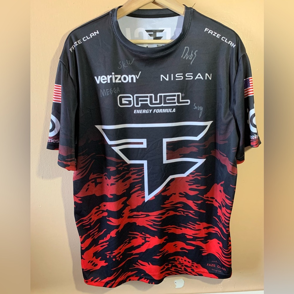 SIGNED Faze Clan Pro Team Gaming Jersey #10 - Dubs, Megga, Sway, SKW Mens Sz L